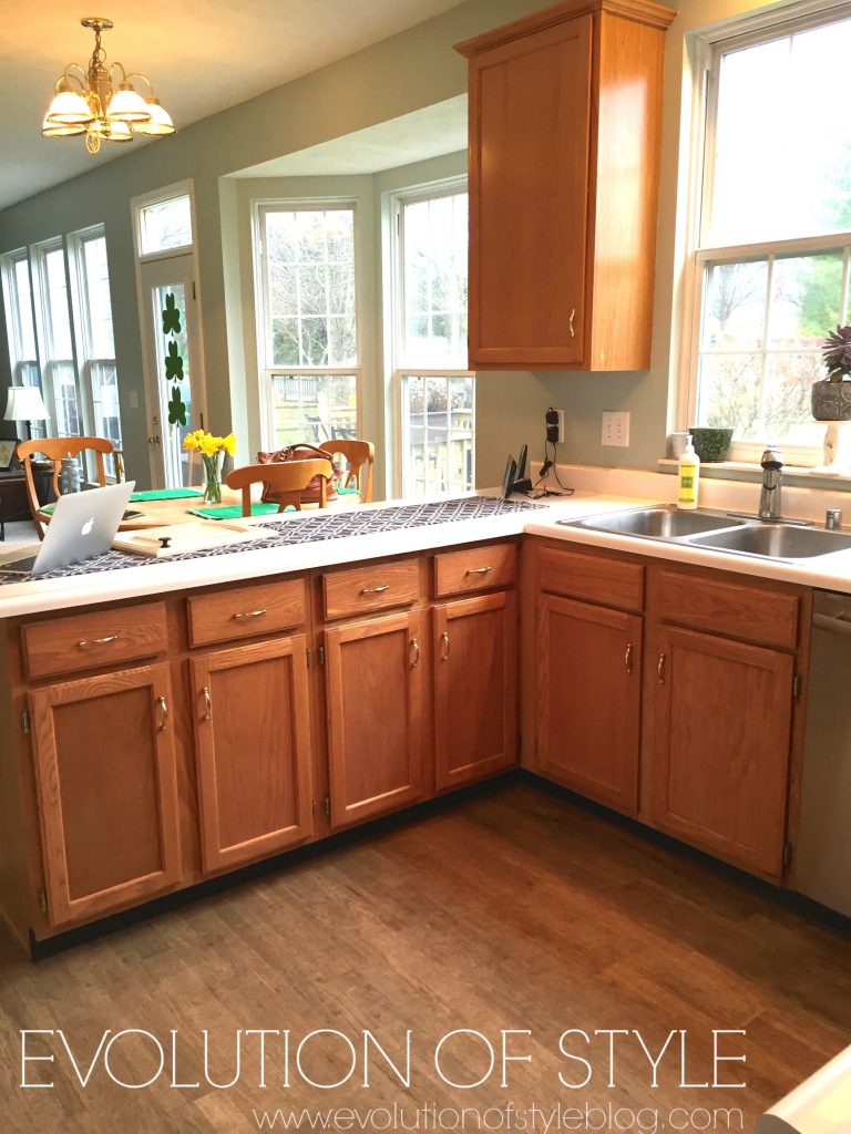 Painted Oak Kitchen-Before