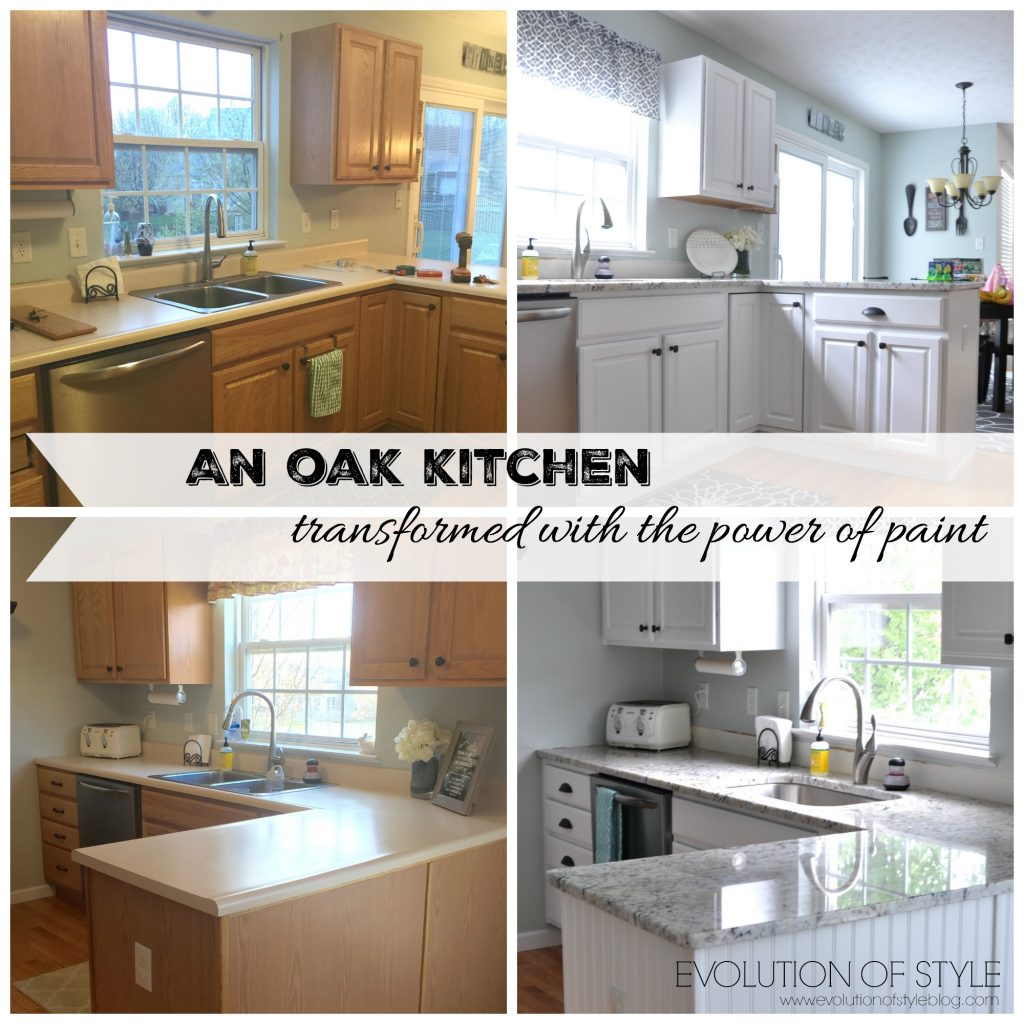 Painted Oak Kitchen Before-After