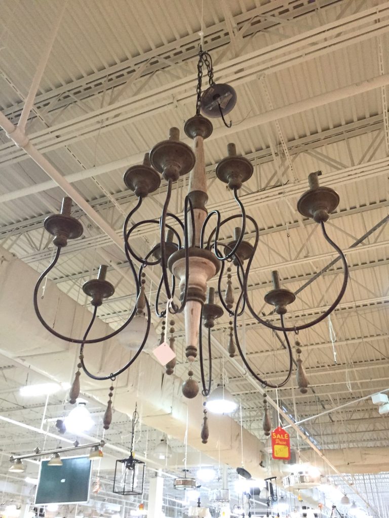 French Wood Chandelier