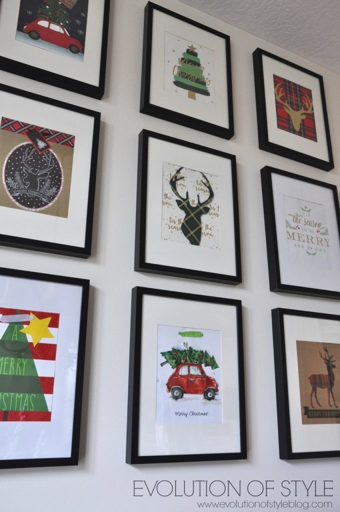 Christmas Gallery Wall from Gift Bags!