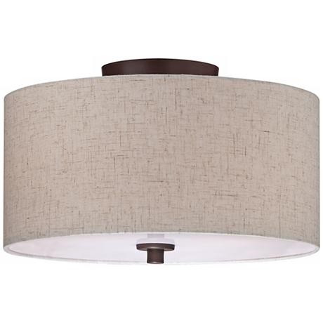 Oatmeal Bronze Drum Shade