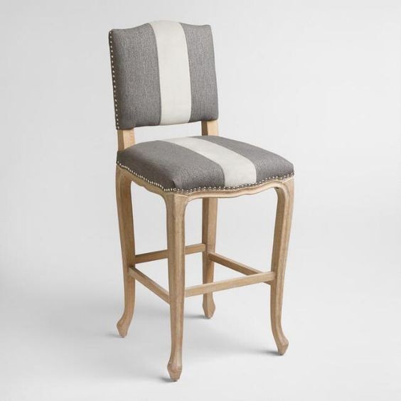 The Hunt for the Perfect Barstool - Gray and White Wood Trimmed Barstool