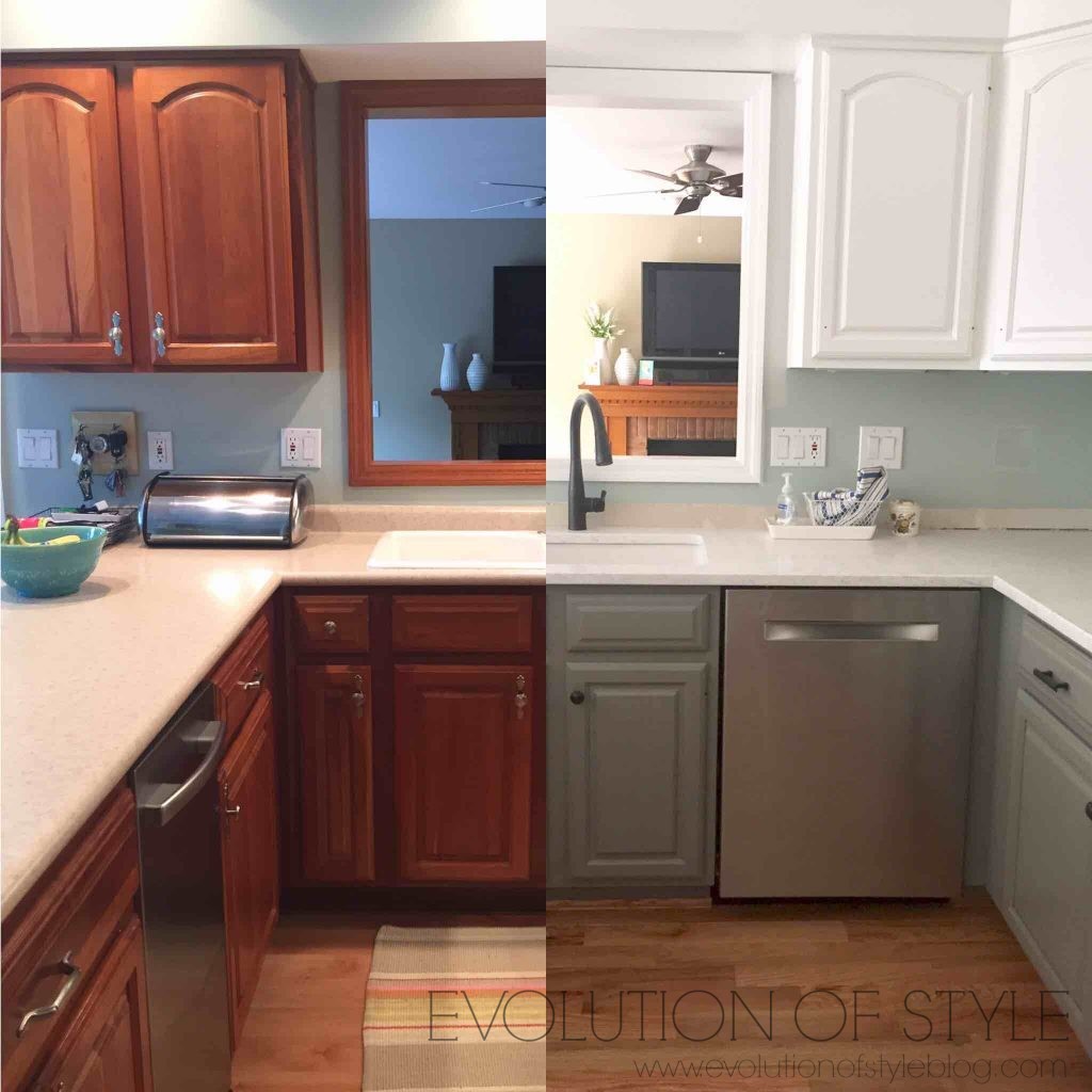 Gray and White Kitchen Before and After