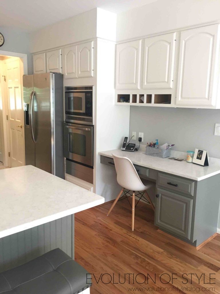 Gray and White Two Toned Kitchen Cabinets