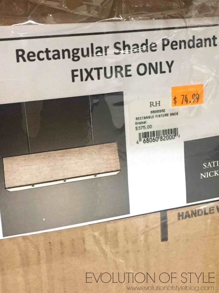 Restoration Hardware Rectangular Shade Chandelier