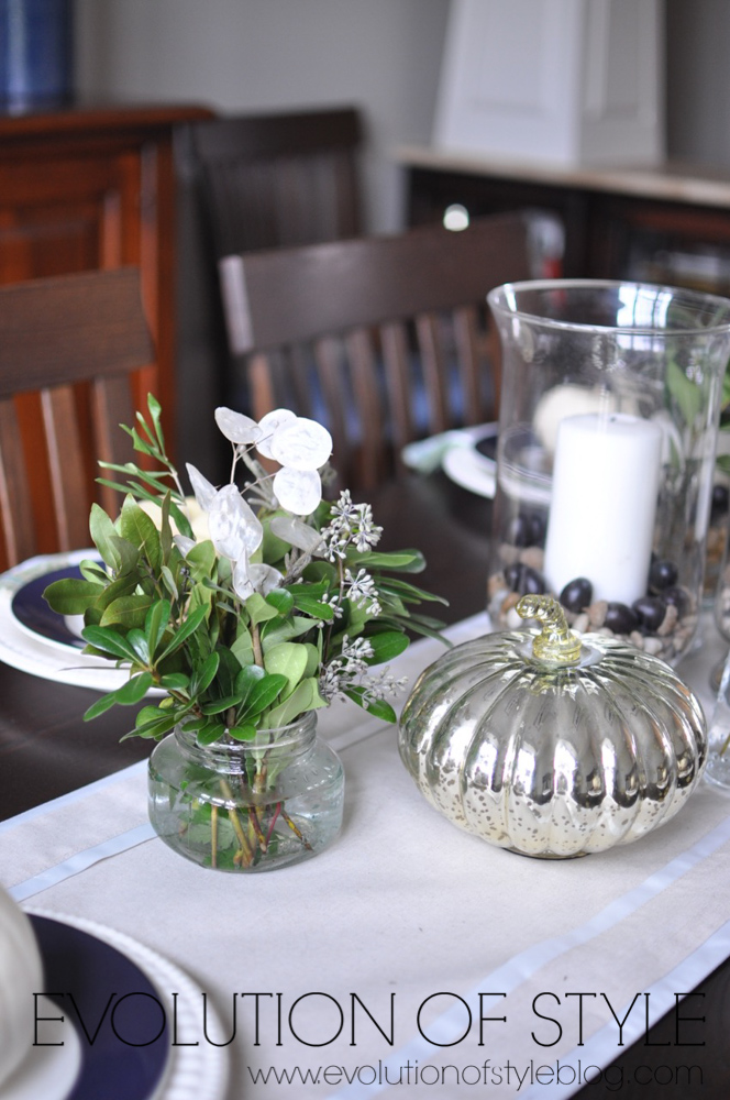 Navy Dining Room Table Setting