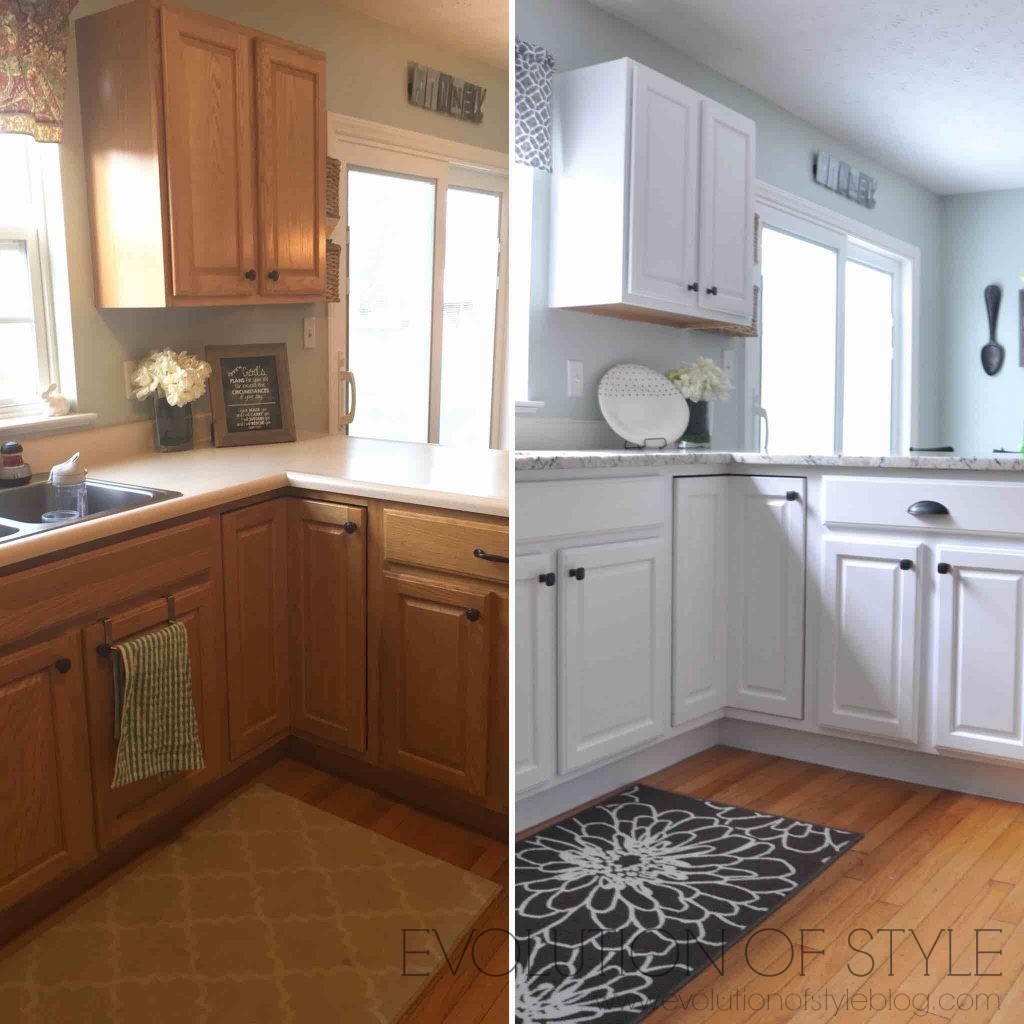 How to Paint Kitchen Cabinets Video Series Before-After