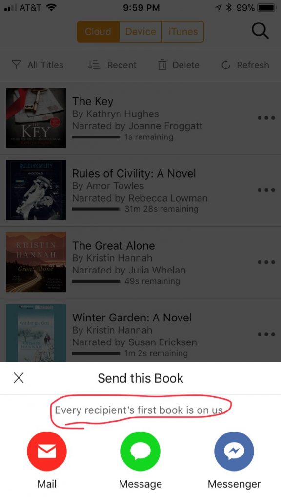 Audible - Sharing a book with a friend for FREE