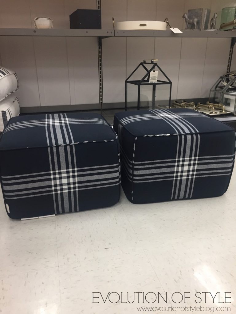 Hearth and Hand Navy Pouf