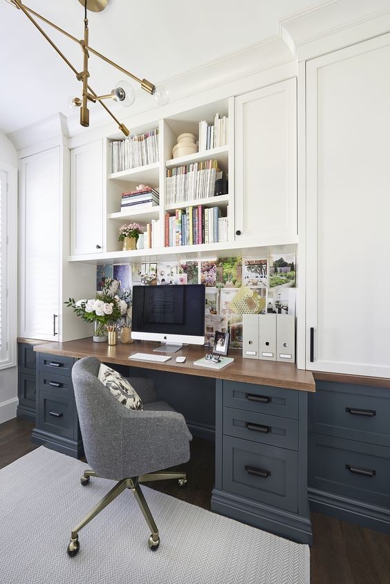 Navy and white office