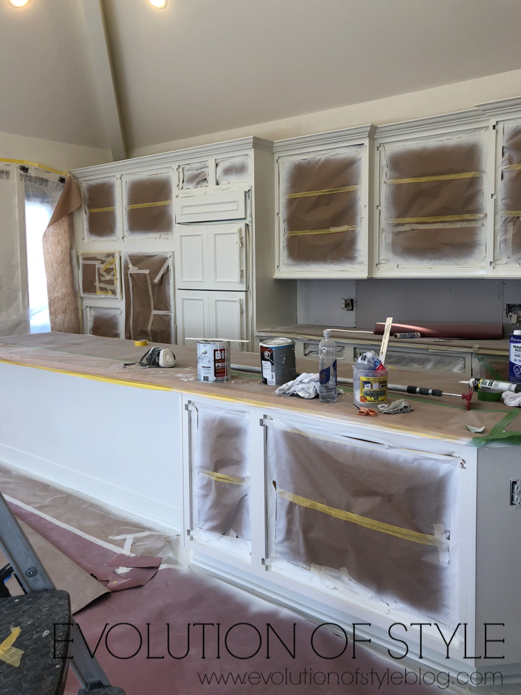 Spraying Cabinets - Huge Kitchen Transformation