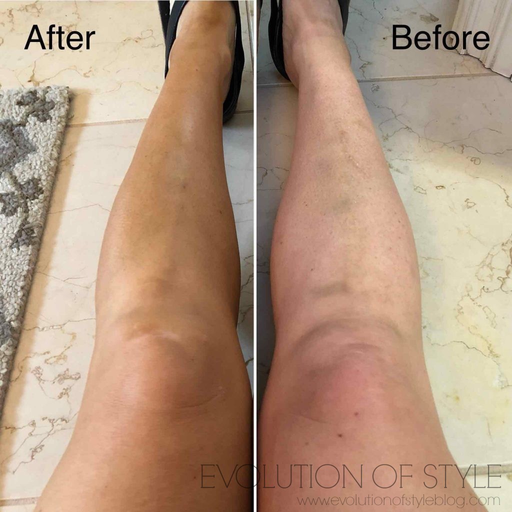 St. Tropez Self-Tanner Before and After