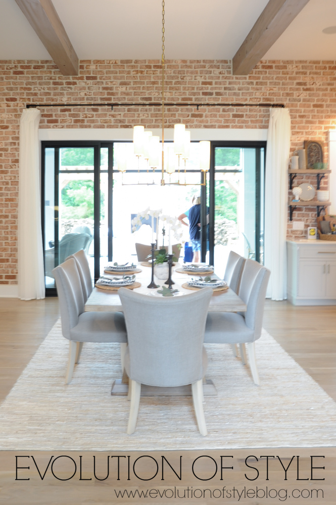 Exposed Brick Wall in Dining Room