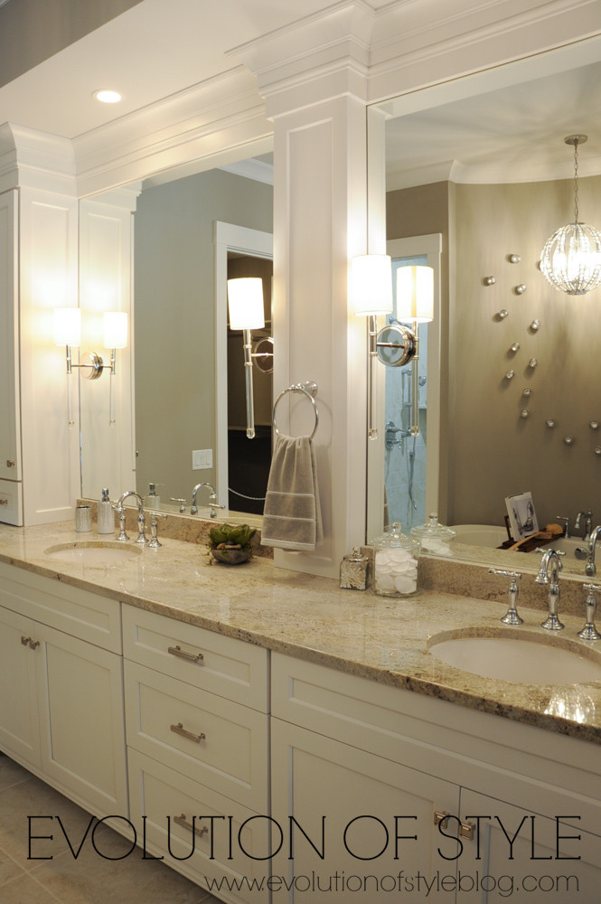 Master Bathroom with white cabinets 