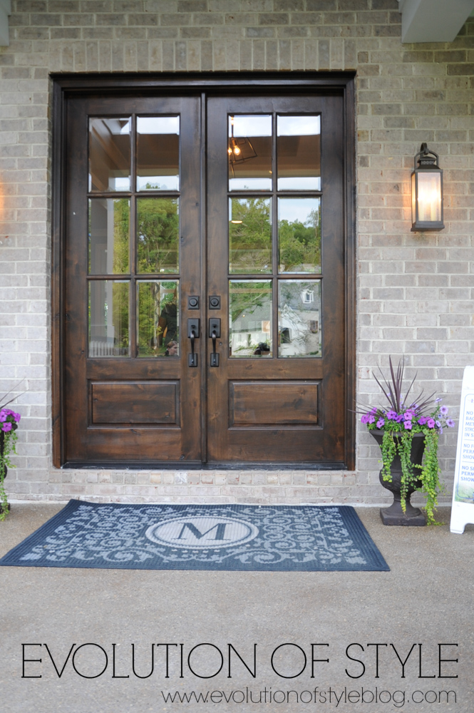 Stained double front doors