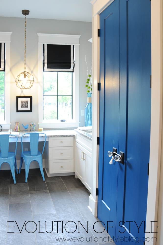 Blue interior doors