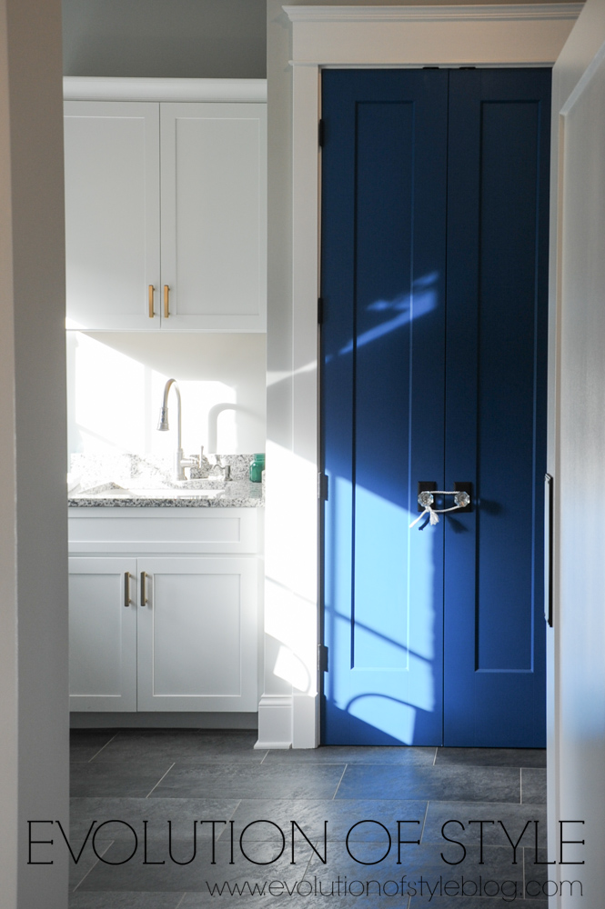 Blue interior door