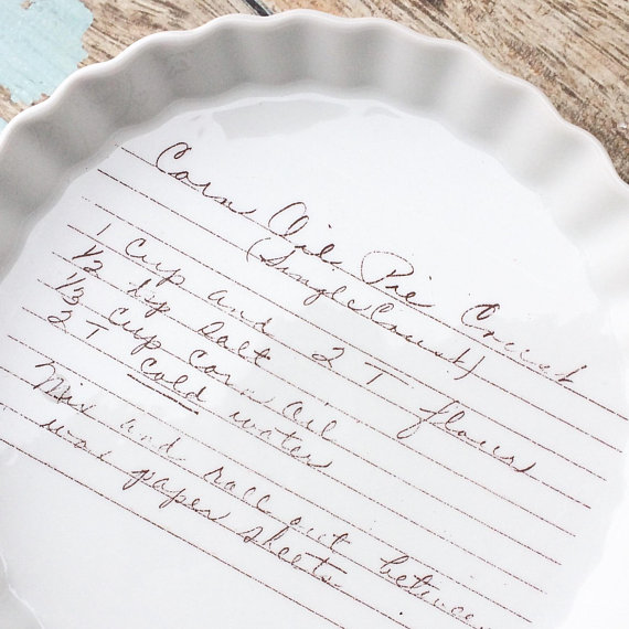 Handwritten recipe platter
