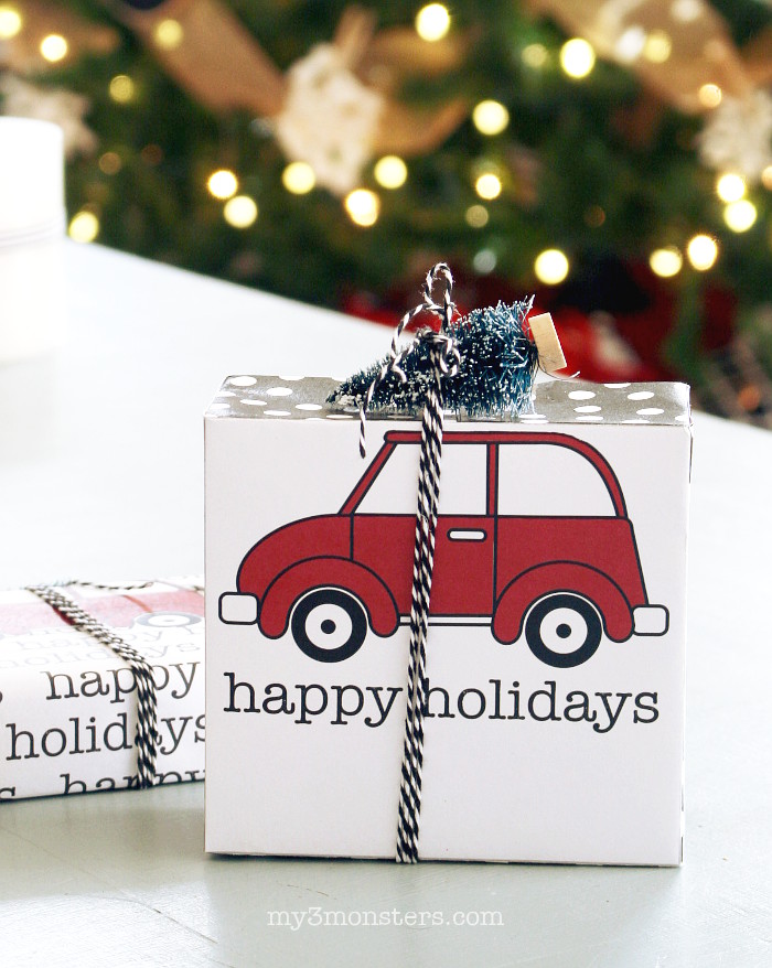Truck and Tree Printable Gift Box