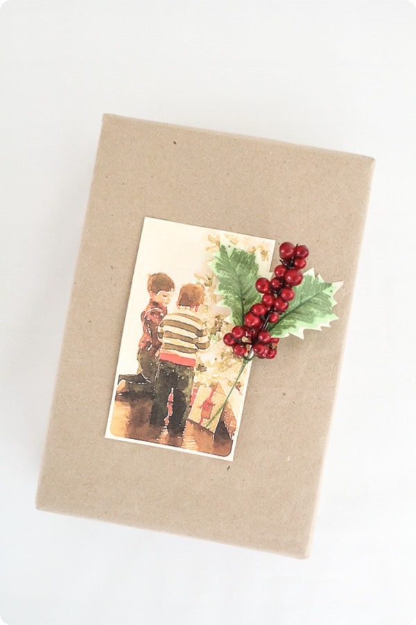 Christmas photo gift wrapping idea