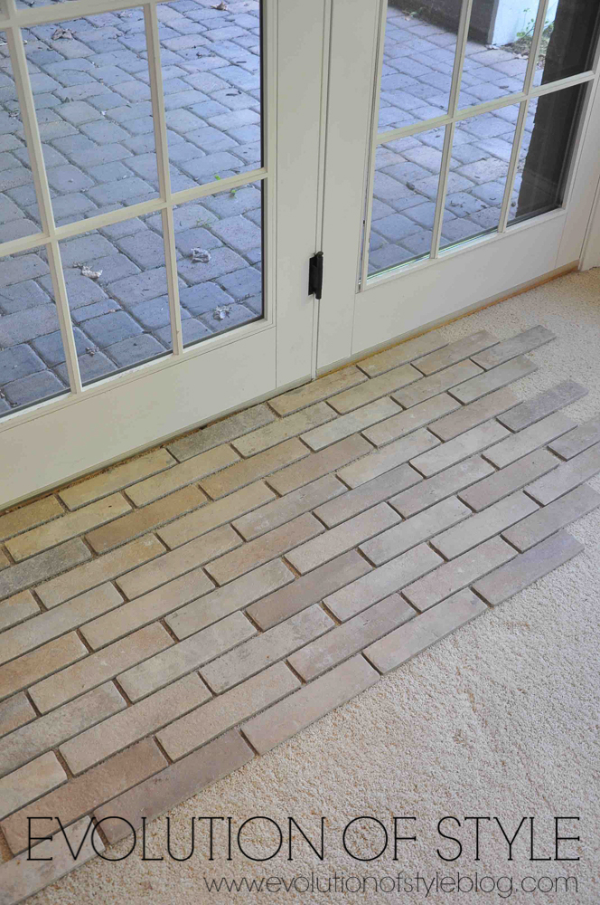 Installing a brick tile floor