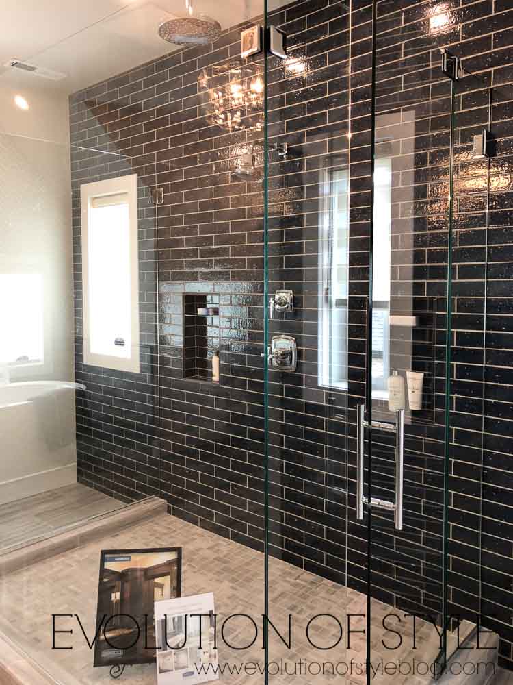 2019 Homearama Day One - Black Subway Tile Shower
