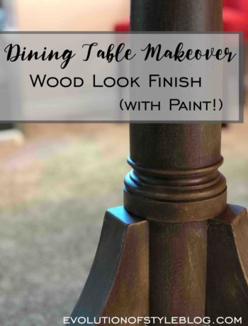 Dining Table Makeover - Wood Finish Look with Paint