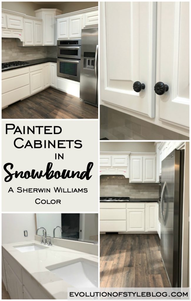 Before and After Cabinet Transformation in Sherwin Williams' Snowbound